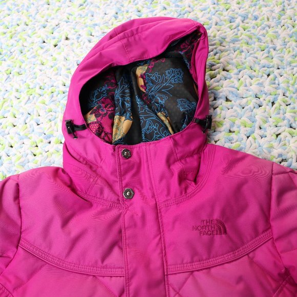 The North Face Goose Down Jacket Womens Small Pink Winter Snow Ski Parka Ladies - Picture 4 of 16